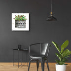 Epic Art 'Mud Cloth Succulent III' by Cindy Jacobs, Acrylic Glass Wall Art,24x24