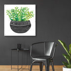 Epic Art 'Mud Cloth Succulent V' by Cindy Jacobs, Acrylic Glass Wall Art,36x36