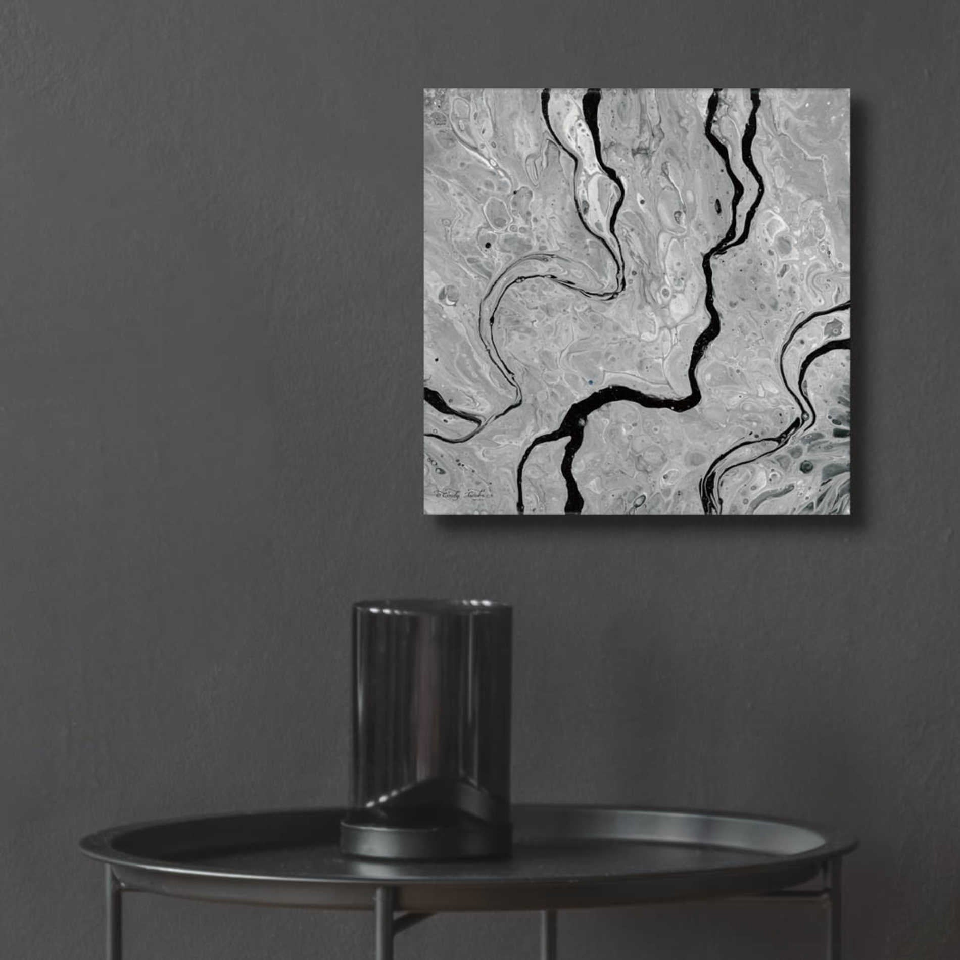 Epic Art 'Abstract in Gray IV' by Cindy Jacobs, Acrylic Glass Wall Art,12x12