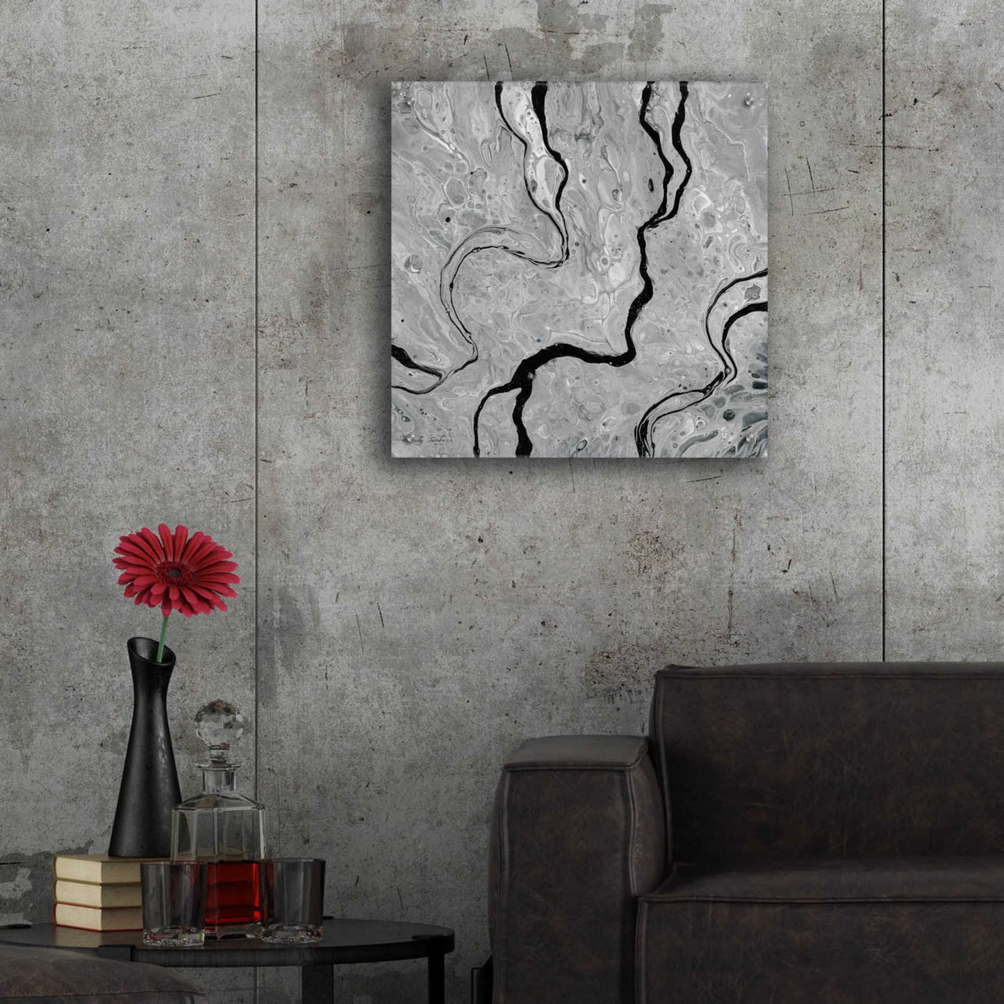 Epic Art 'Abstract in Gray IV' by Cindy Jacobs, Acrylic Glass Wall Art,24x24