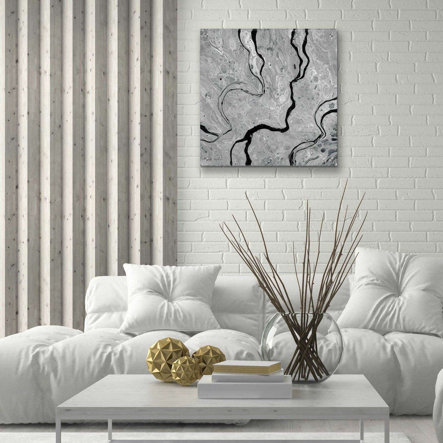 Epic Art 'Abstract in Gray IV' by Cindy Jacobs, Acrylic Glass Wall Art,24x24