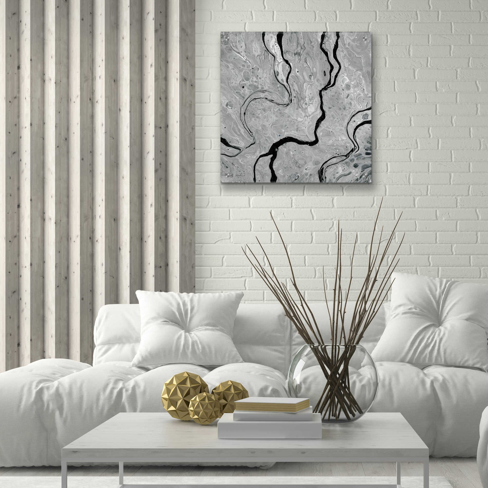 Epic Art 'Abstract in Gray IV' by Cindy Jacobs, Acrylic Glass Wall Art,24x24