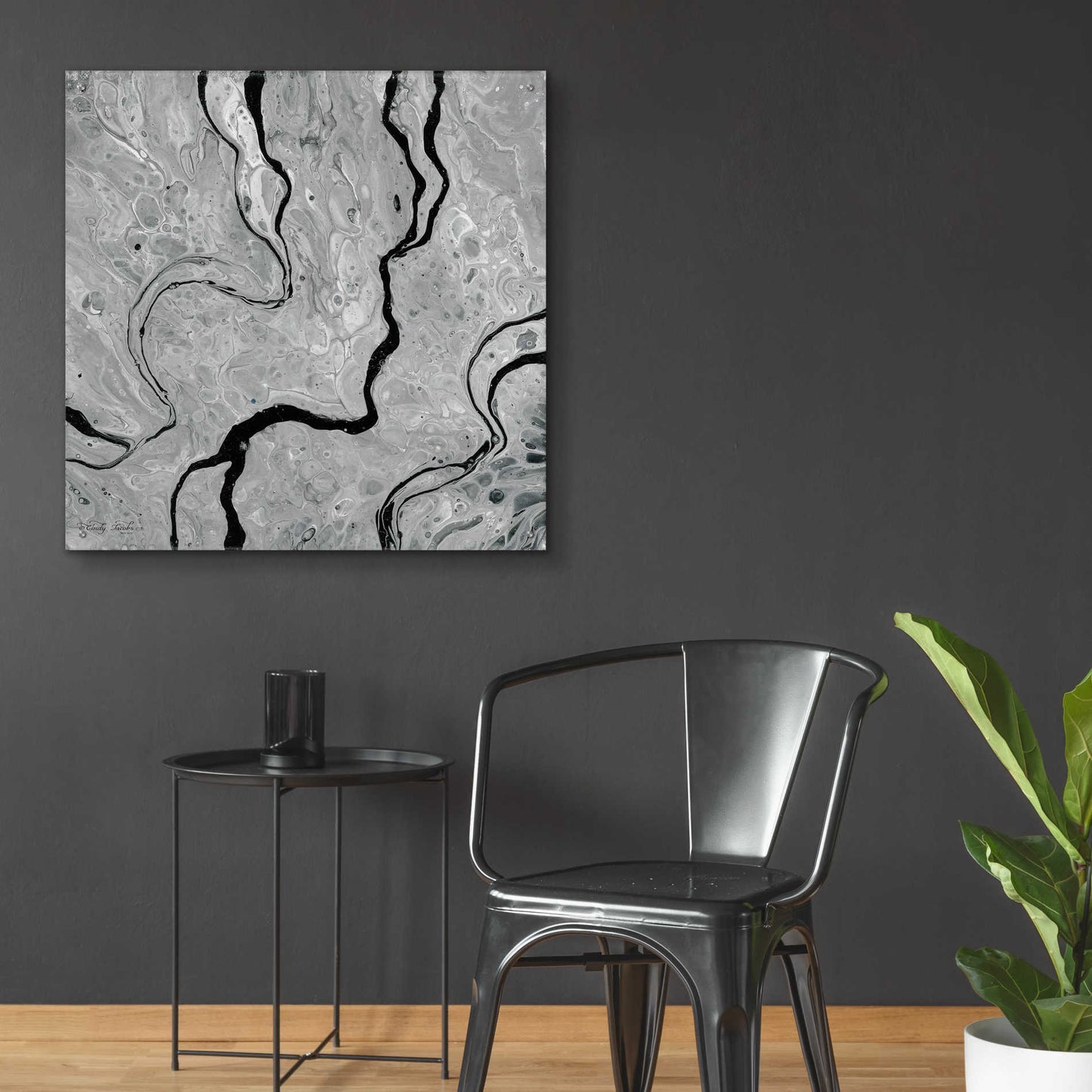 Epic Art 'Abstract in Gray IV' by Cindy Jacobs, Acrylic Glass Wall Art,36x36