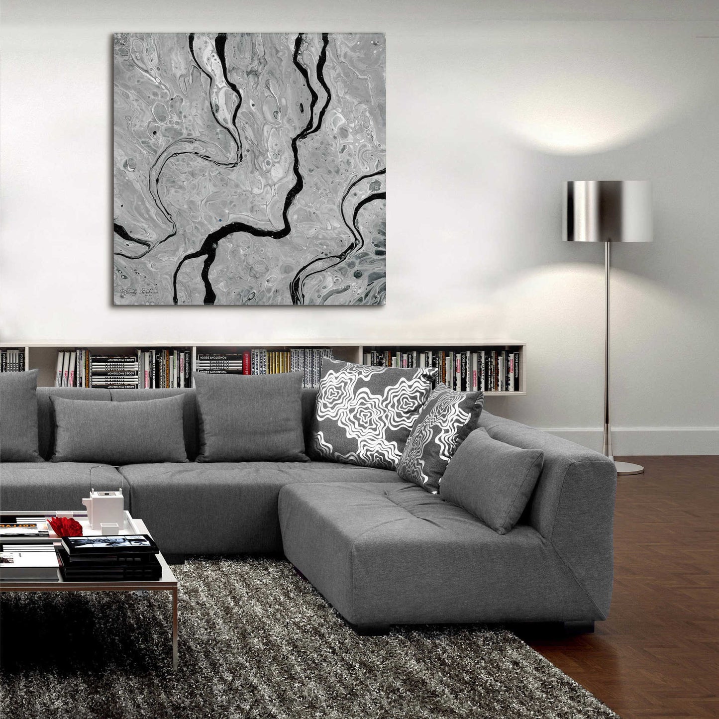 Epic Art 'Abstract in Gray IV' by Cindy Jacobs, Acrylic Glass Wall Art,36x36