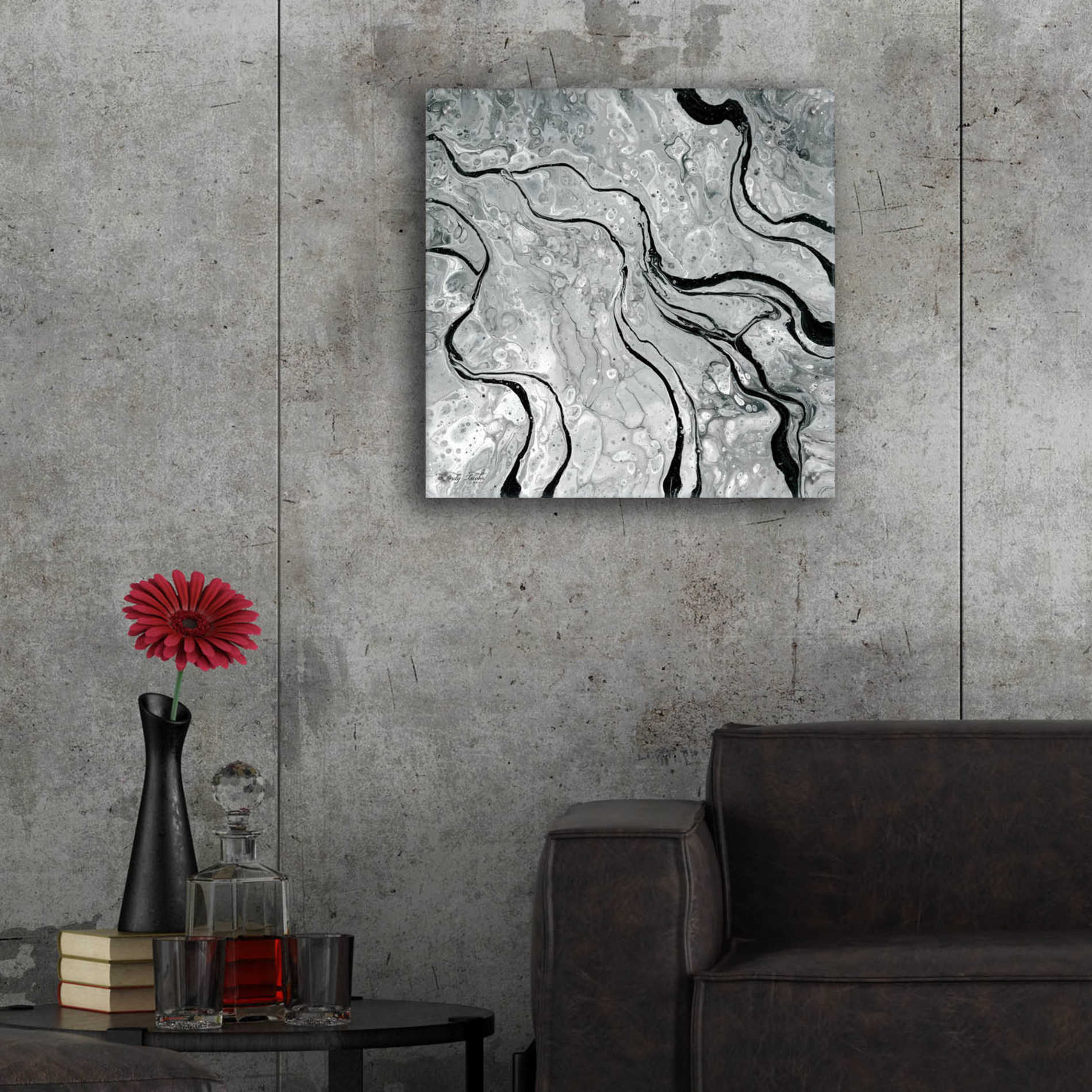 Epic Art 'Abstract in Gray V' by Cindy Jacobs, Acrylic Glass Wall Art,24x24