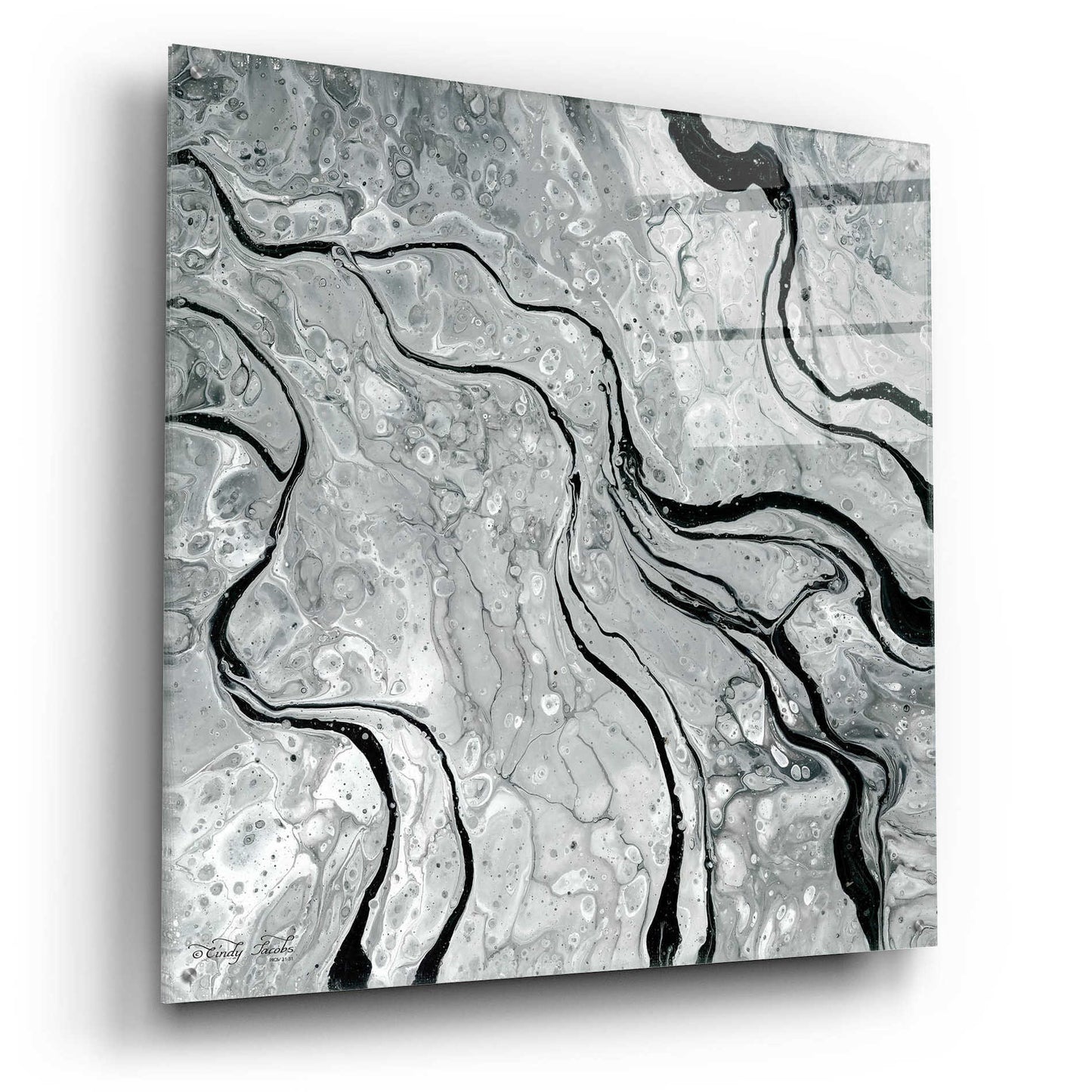 Epic Art 'Abstract in Gray V' by Cindy Jacobs, Acrylic Glass Wall Art,36x36
