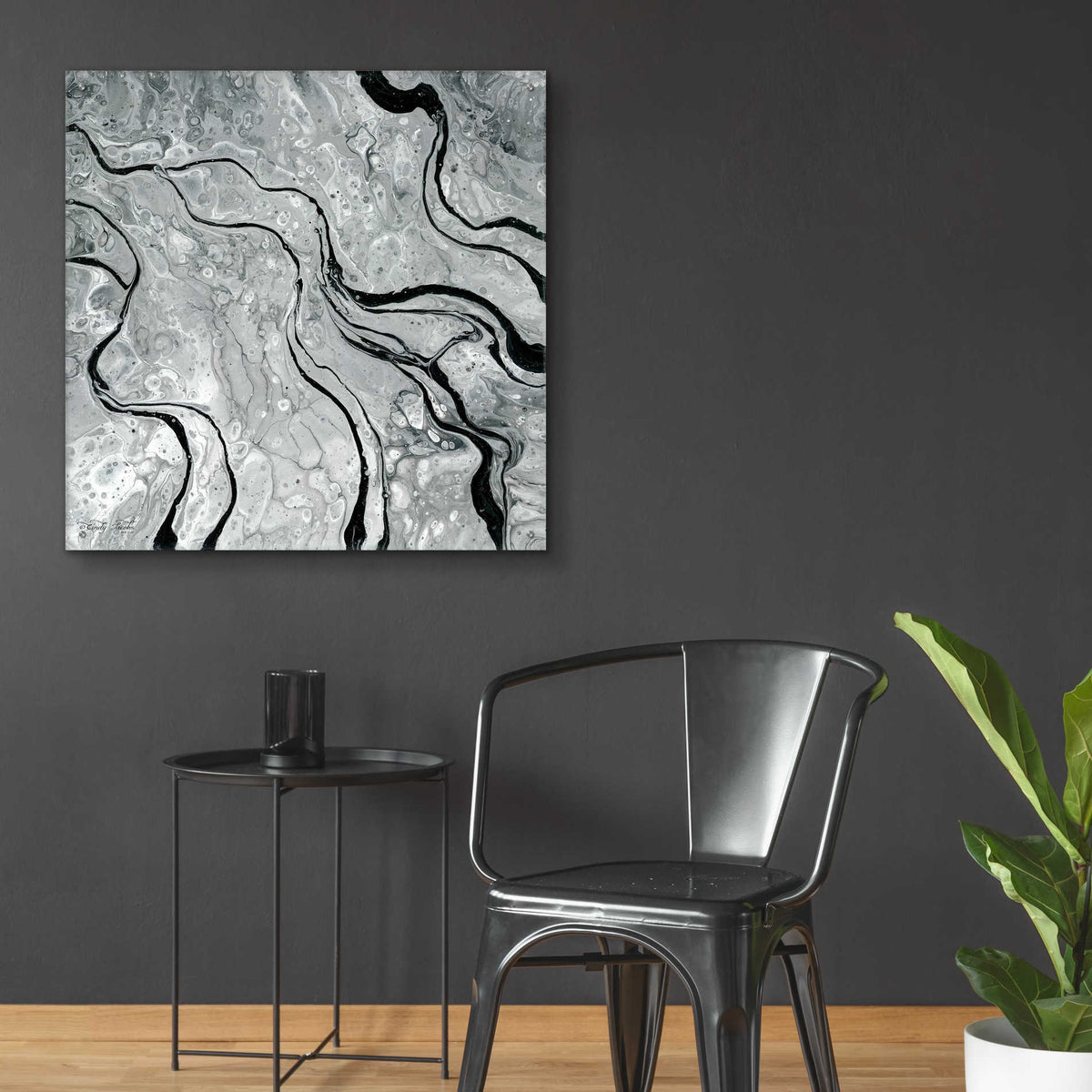 Epic Art 'Abstract in Gray V' by Cindy Jacobs, Acrylic Glass Wall Art,36x36