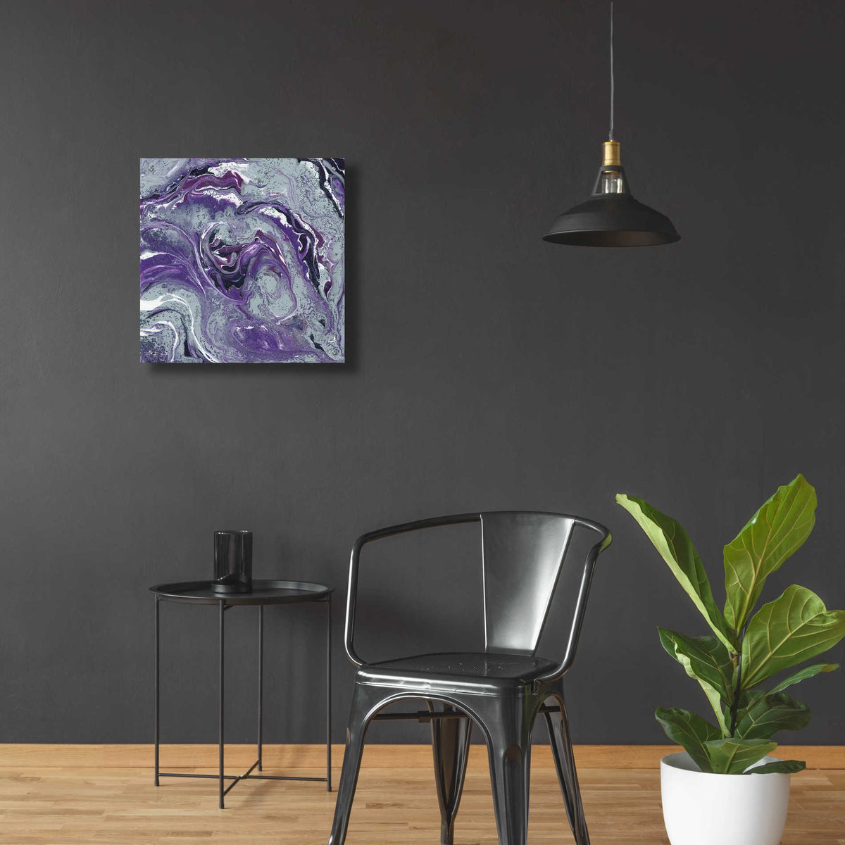 Epic Art 'Abstract in Purple I' by Cindy Jacobs, Acrylic Glass Wall Art,24x24