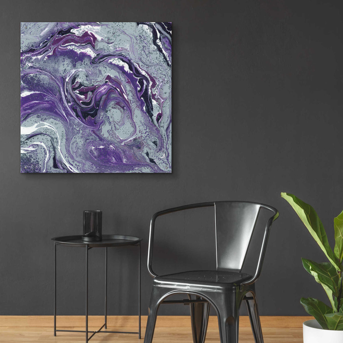 Epic Art 'Abstract in Purple I' by Cindy Jacobs, Acrylic Glass Wall Art,36x36
