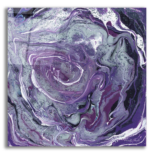 Epic Art 'Abstract in Purple II' by Cindy Jacobs, Acrylic Glass Wall Art