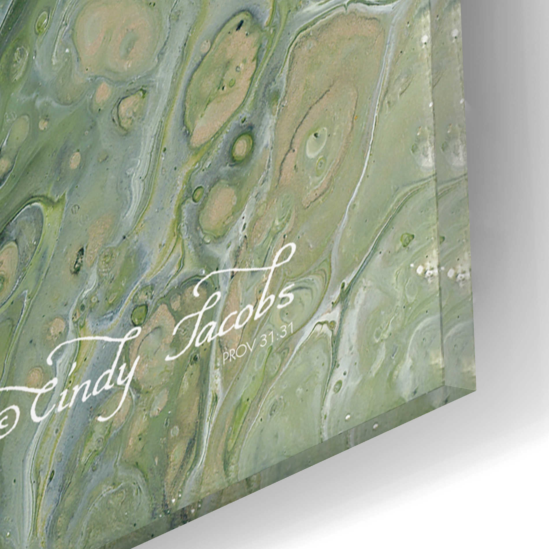 Epic Art 'Abstract in Seafoam III' by Cindy Jacobs, Acrylic Glass Wall Art,12x12