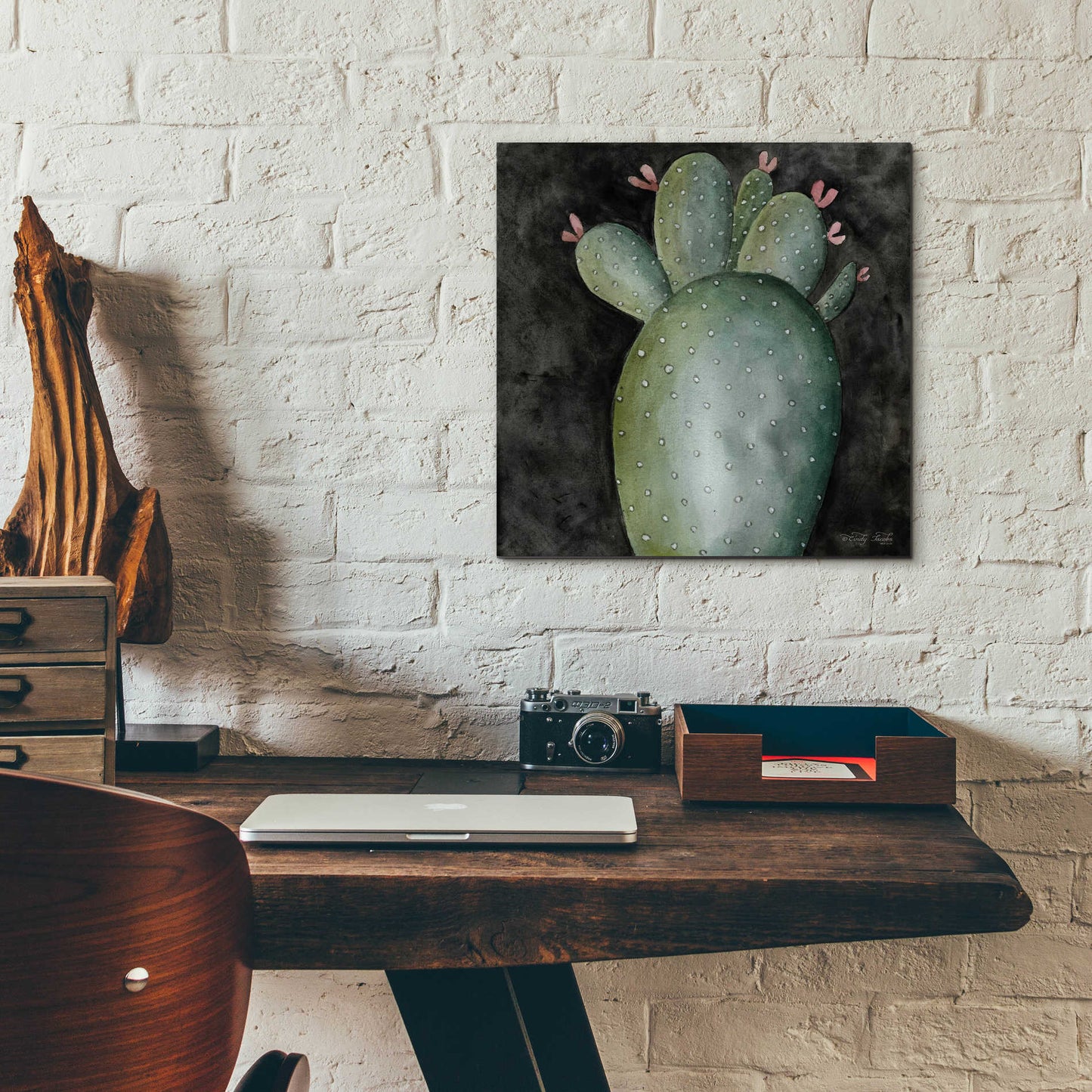 Epic Art 'Big Blooming Cactus II' by Cindy Jacobs, Acrylic Glass Wall Art,12x12