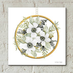 Epic Art 'Geometric Circle Muted Floral' by Cindy Jacobs, Acrylic Glass Wall Art,12x12