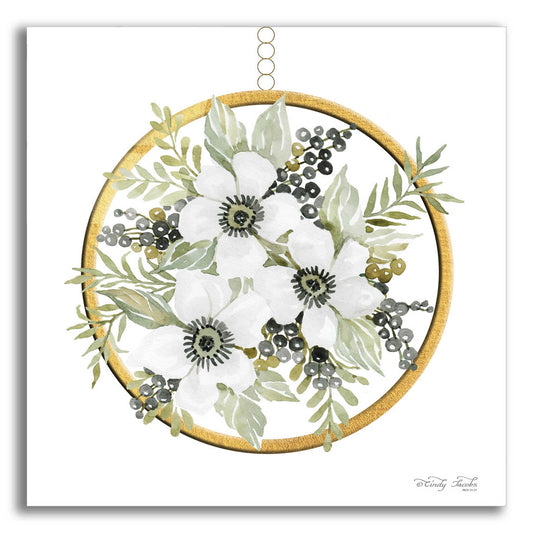 Epic Art 'Geometric Circle Muted Floral' by Cindy Jacobs, Acrylic Glass Wall Art