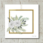 Epic Art 'Geometric Square Muted Floral' by Cindy Jacobs, Acrylic Glass Wall Art,12x12
