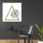 Epic Art 'Geometric Triangle Muted Floral II' by Cindy Jacobs, Acrylic Glass Wall Art,36x36