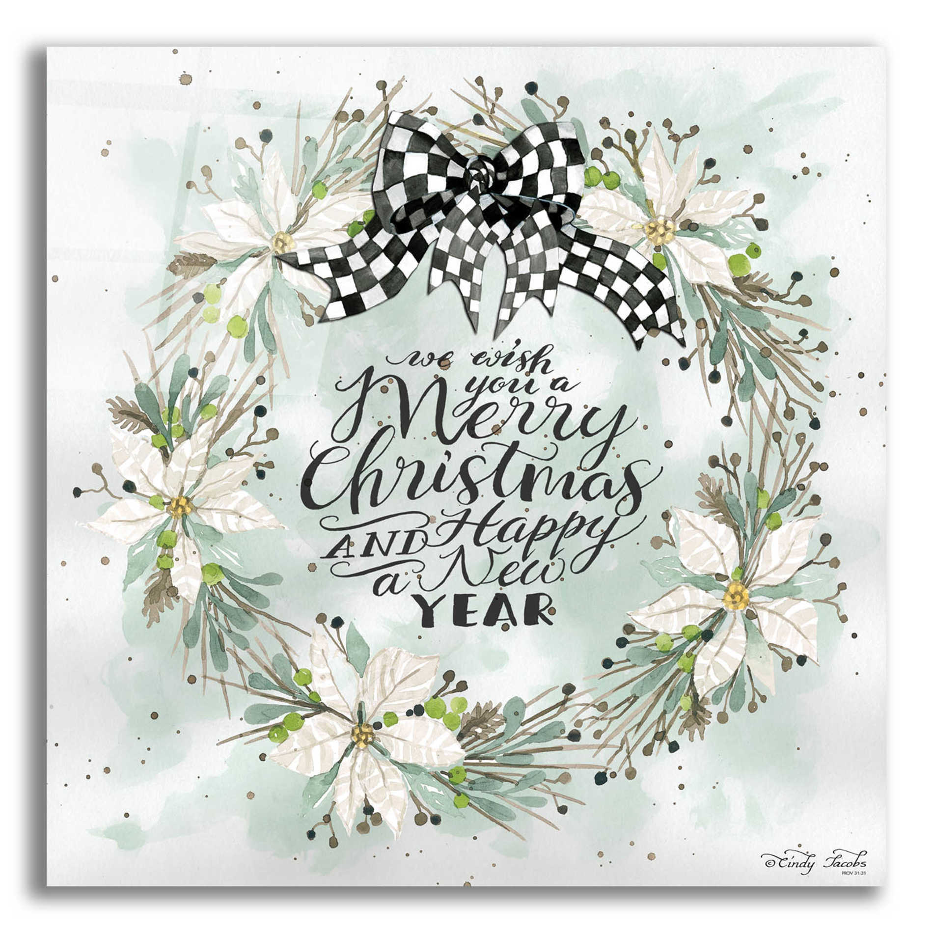 Epic Art 'We Wish You a Merry Christmas' by Cindy Jacobs, Acrylic Glass Wall Art