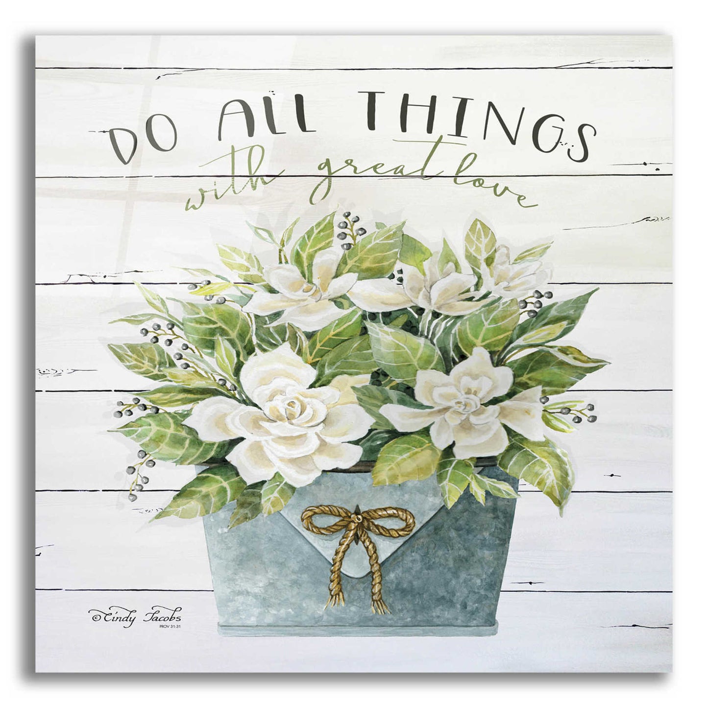 Epic Art 'Do All Things with Great Love' by Cindy Jacobs, Acrylic Glass Wall Art,12x12