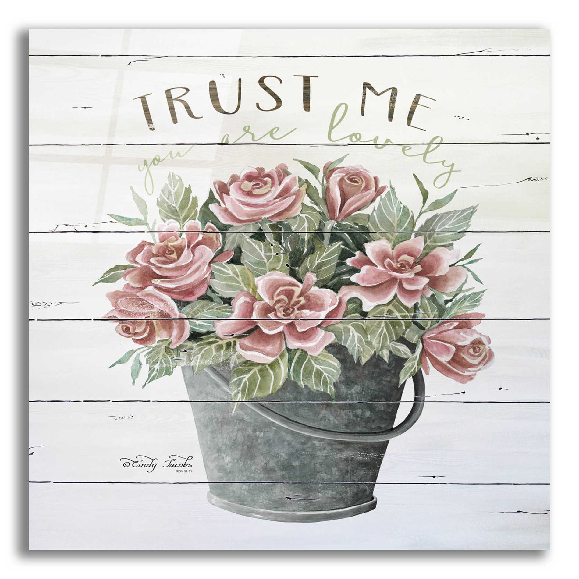 Epic Art 'Trust Me' by Cindy Jacobs, Acrylic Glass Wall Art,12x12