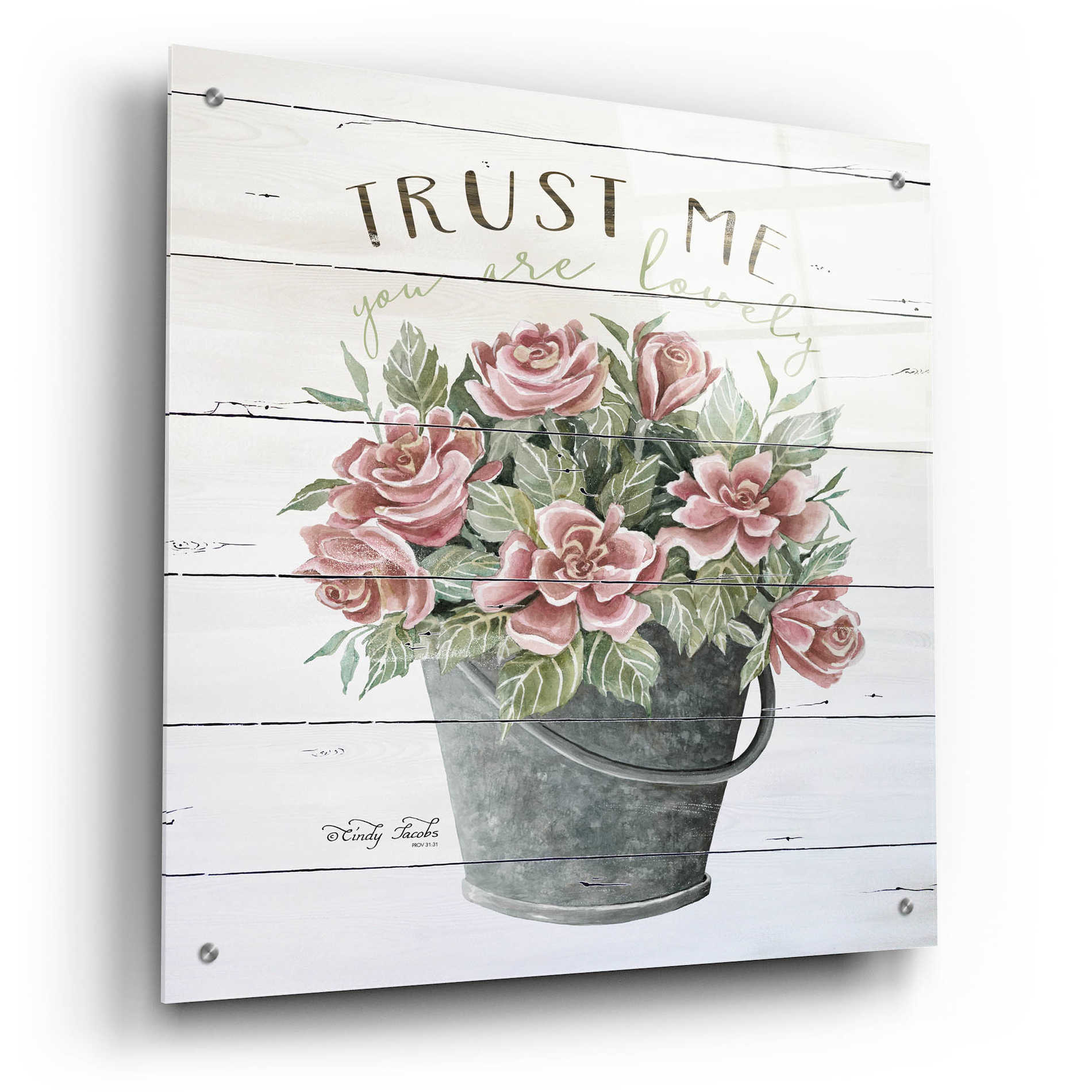 Epic Art 'Trust Me' by Cindy Jacobs, Acrylic Glass Wall Art,24x24