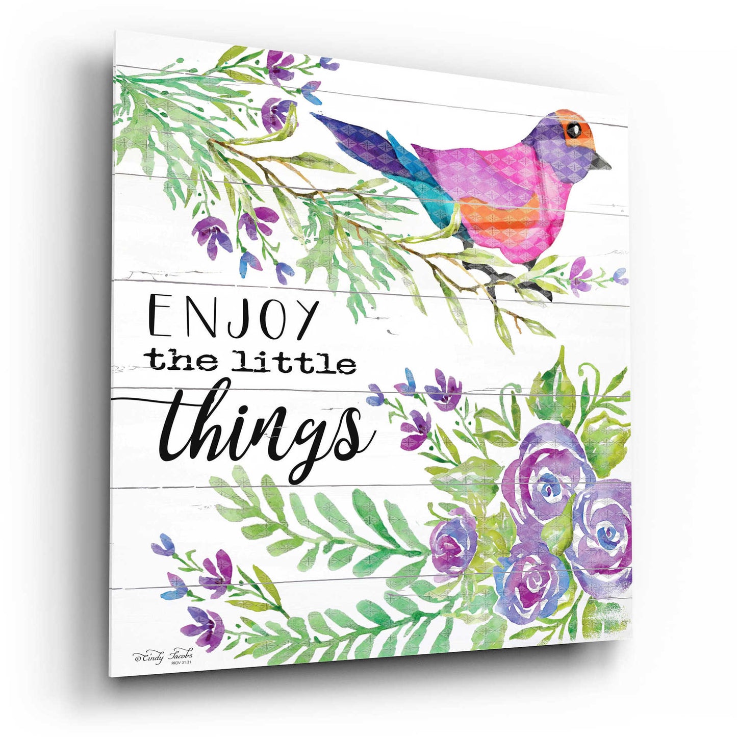 Epic Art 'Enjoy Little Things' by Cindy Jacobs, Acrylic Glass Wall Art,12x12