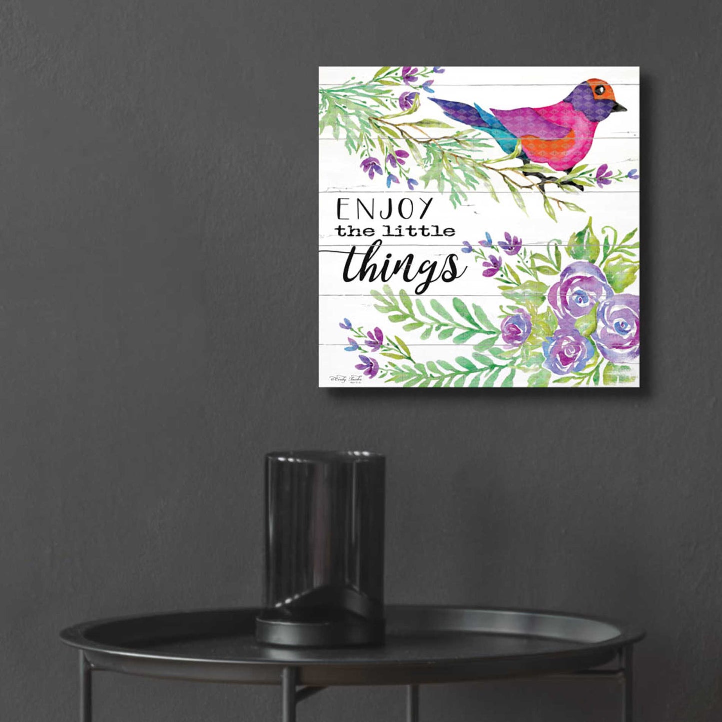 Epic Art 'Enjoy Little Things' by Cindy Jacobs, Acrylic Glass Wall Art,12x12