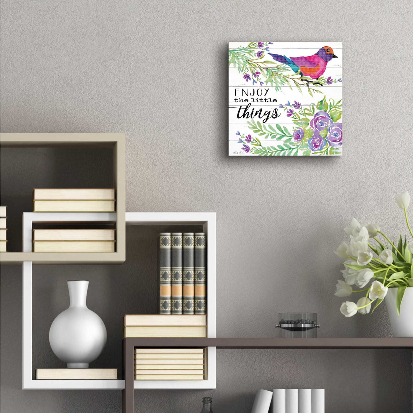 Epic Art 'Enjoy Little Things' by Cindy Jacobs, Acrylic Glass Wall Art,12x12