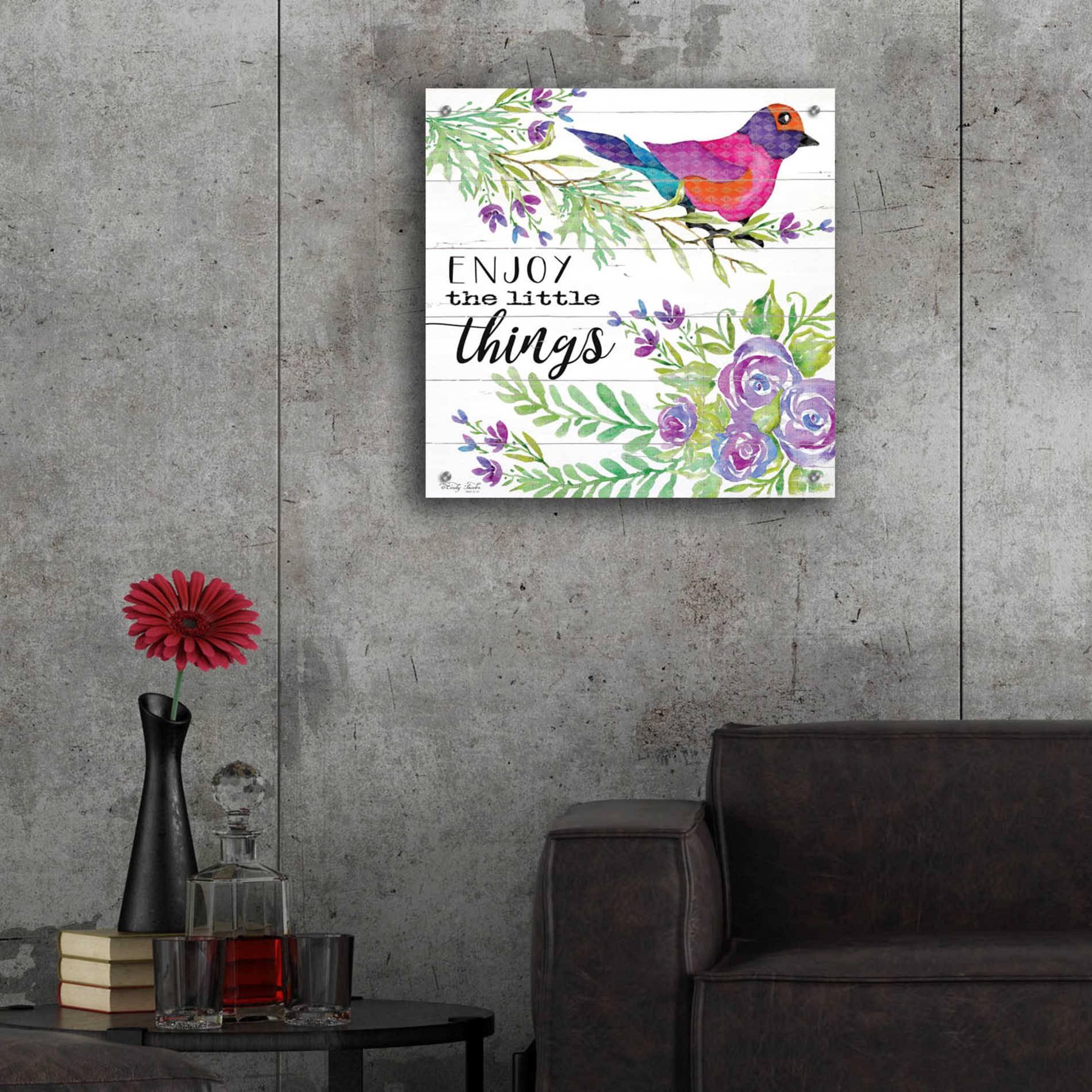 Epic Art 'Enjoy Little Things' by Cindy Jacobs, Acrylic Glass Wall Art,24x24