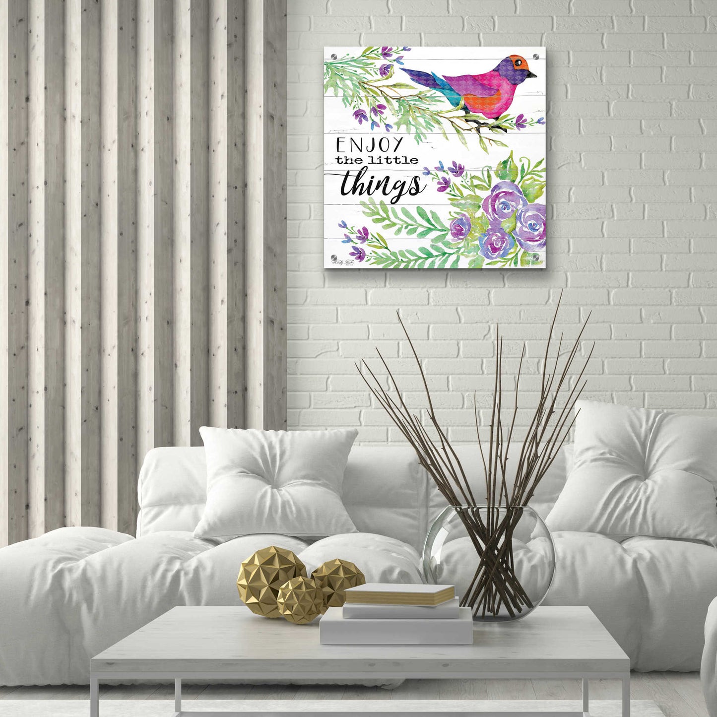 Epic Art 'Enjoy Little Things' by Cindy Jacobs, Acrylic Glass Wall Art,24x24