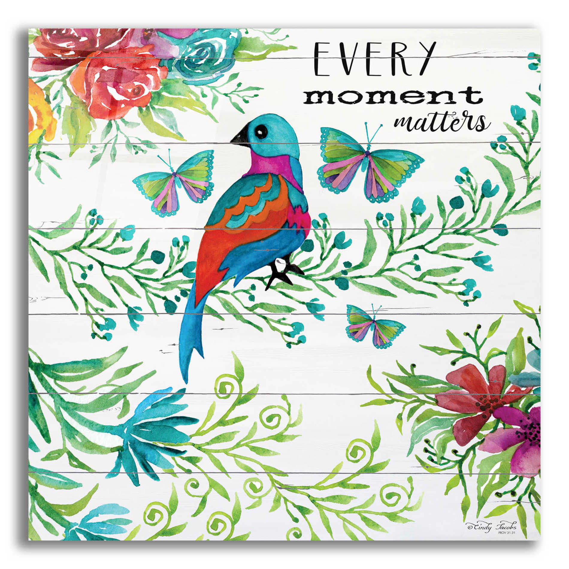 Epic Art 'Every Little Moment Matters' by Cindy Jacobs, Acrylic Glass Wall Art,12x12