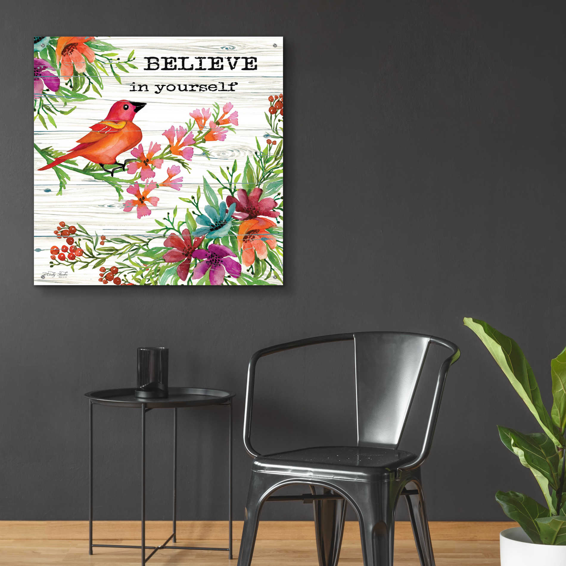 Epic Art 'Believe in Yourself' by Cindy Jacobs, Acrylic Glass Wall Art,36x36