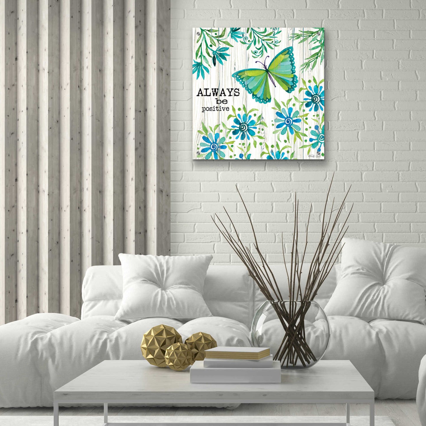 Epic Art 'Always Be Positive' by Cindy Jacobs, Acrylic Glass Wall Art,24x24