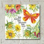 Epic Art 'Be Happy' by Cindy Jacobs, Acrylic Glass Wall Art,12x12