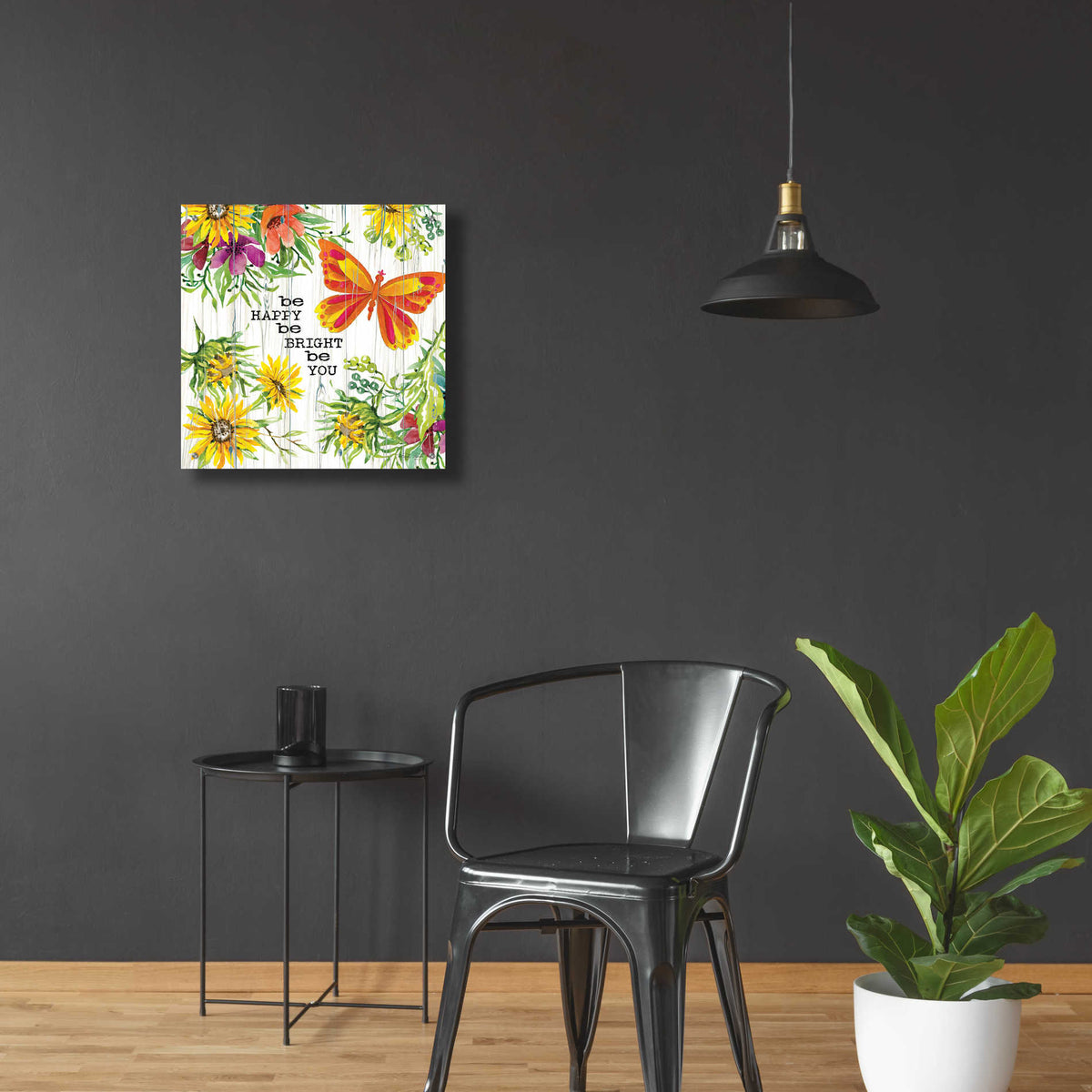 Epic Art 'Be Happy' by Cindy Jacobs, Acrylic Glass Wall Art,24x24