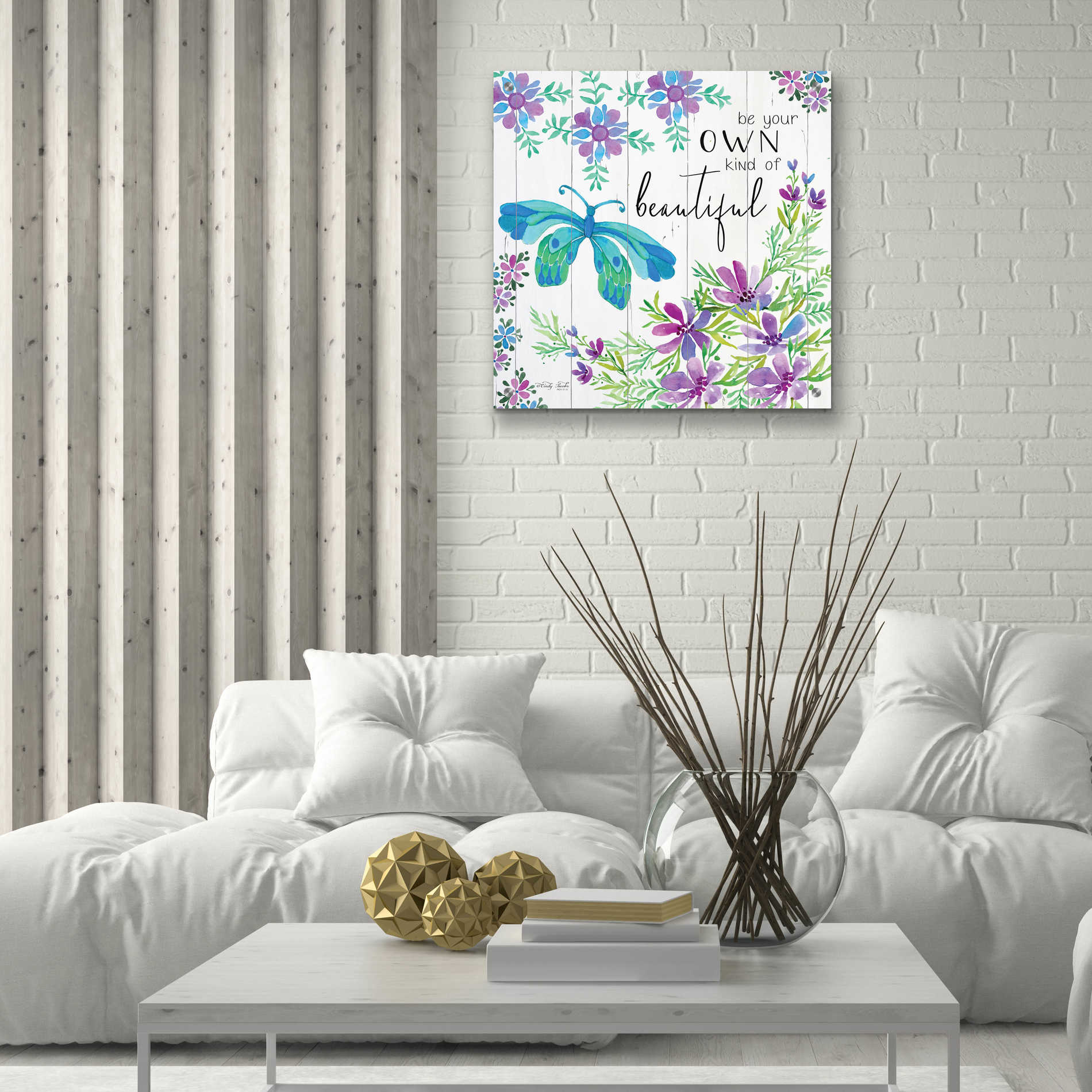 Epic Art 'Be Your Own Kind of Beautiful' by Cindy Jacobs, Acrylic Glass Wall Art,24x24