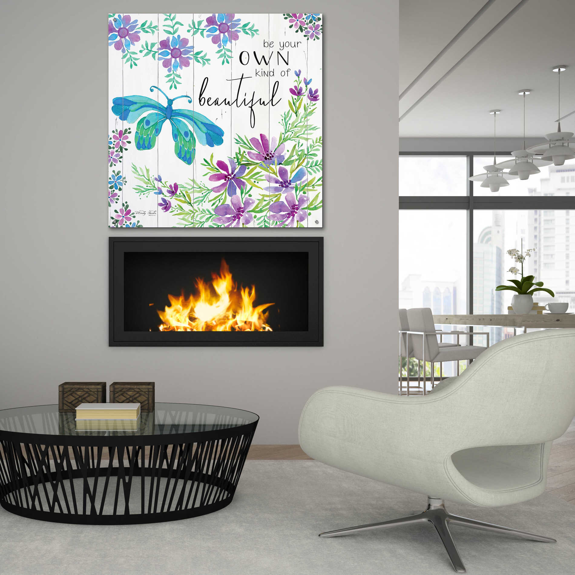 Epic Art 'Be Your Own Kind of Beautiful' by Cindy Jacobs, Acrylic Glass Wall Art,36x36