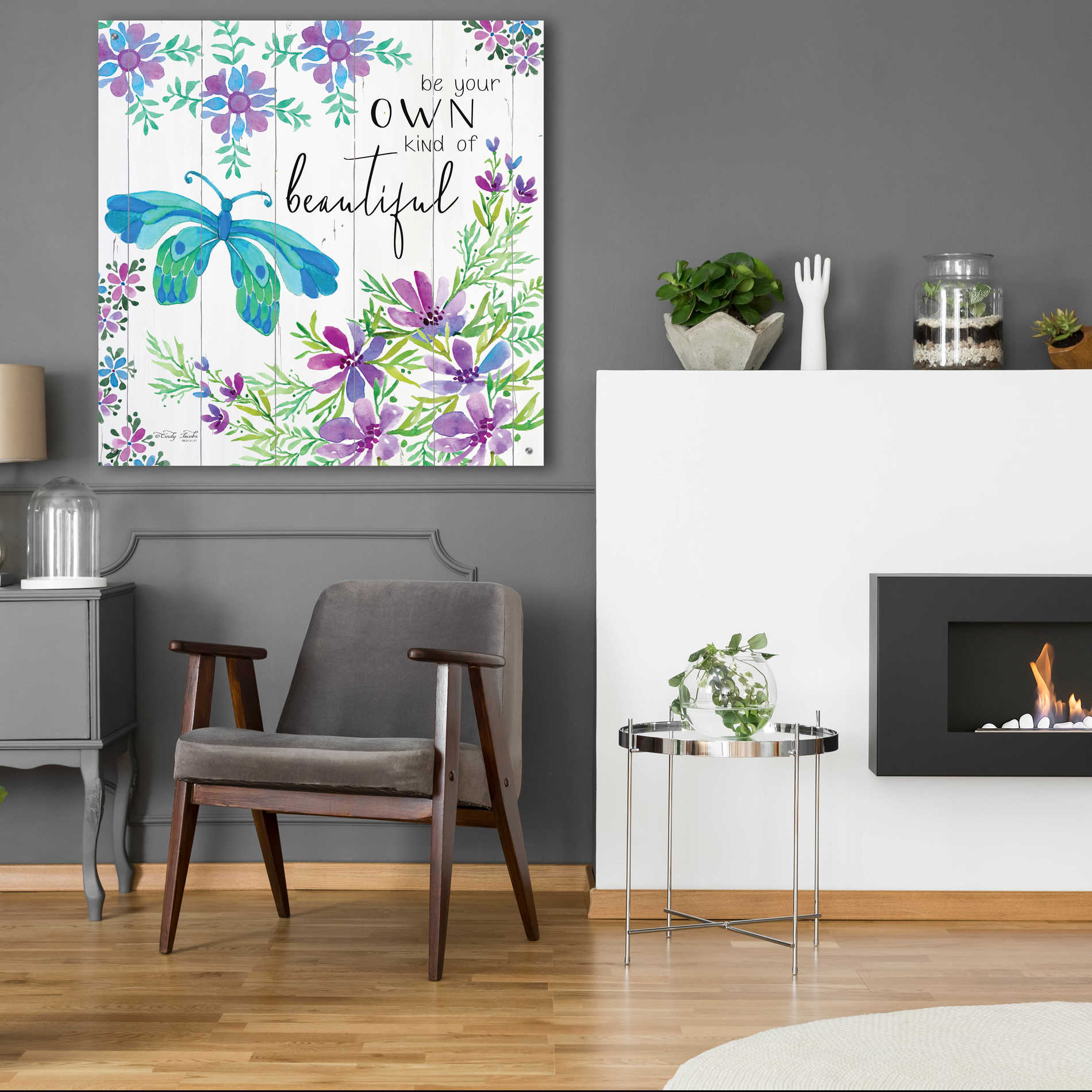 Epic Art 'Be Your Own Kind of Beautiful' by Cindy Jacobs, Acrylic Glass Wall Art,36x36