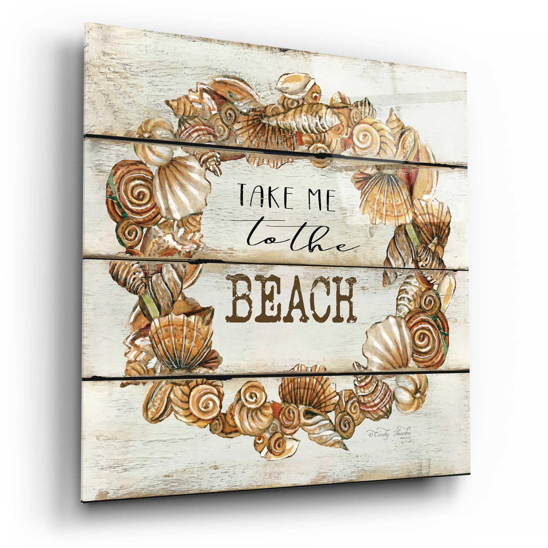 Epic Art 'Take Me to the Beach' by Cindy Jacobs, Acrylic Glass Wall Art,12x12