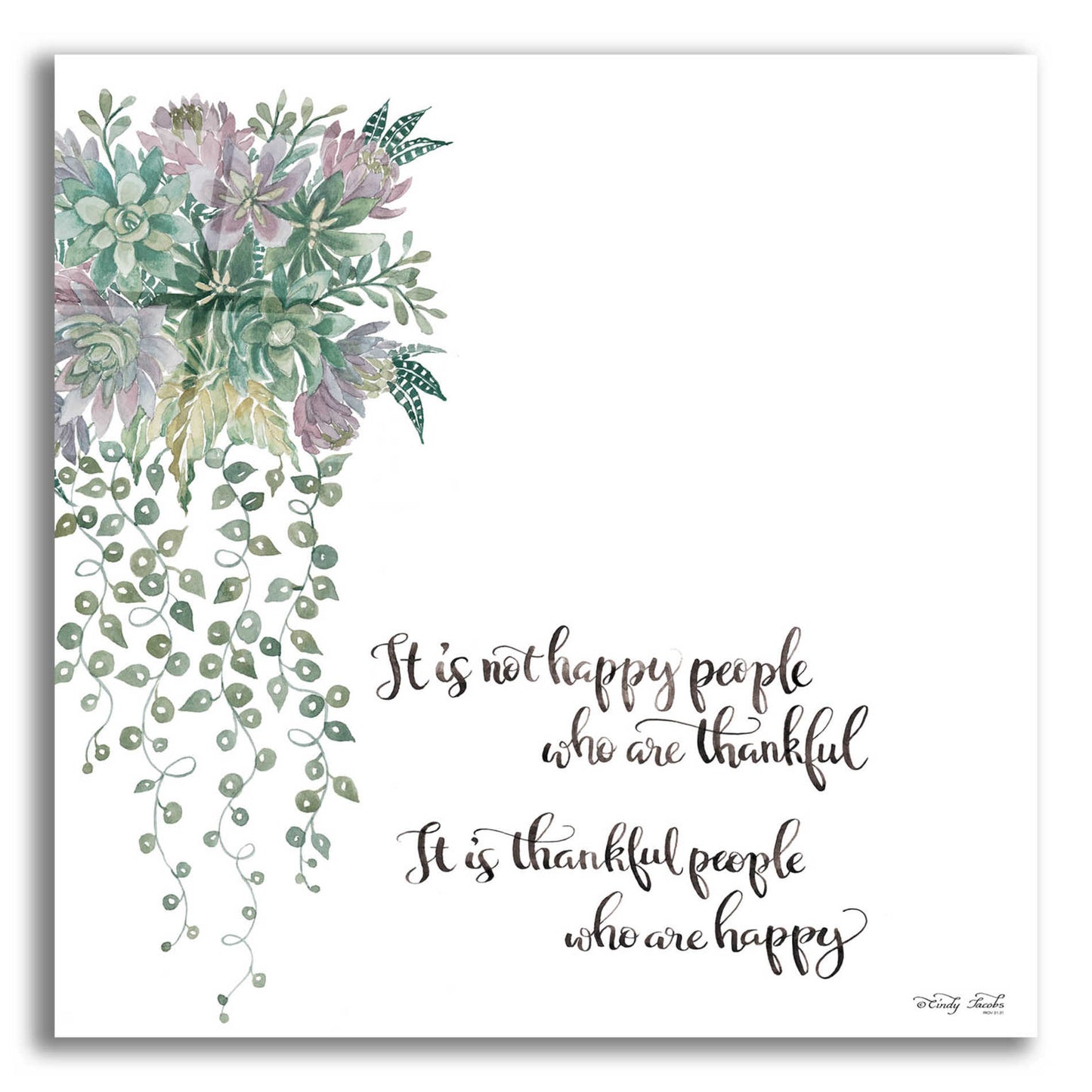 Epic Art 'Thankful People' by Cindy Jacobs, Acrylic Glass Wall Art,12x12