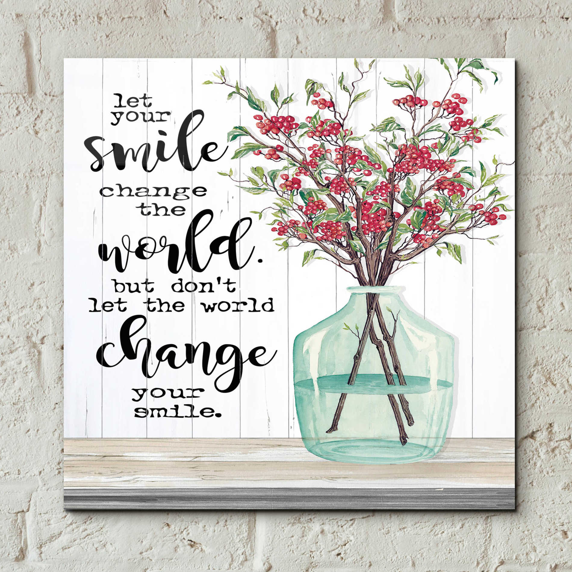 Epic Art 'Let Your Smile Change the World' by Cindy Jacobs, Acrylic Glass Wall Art,12x12