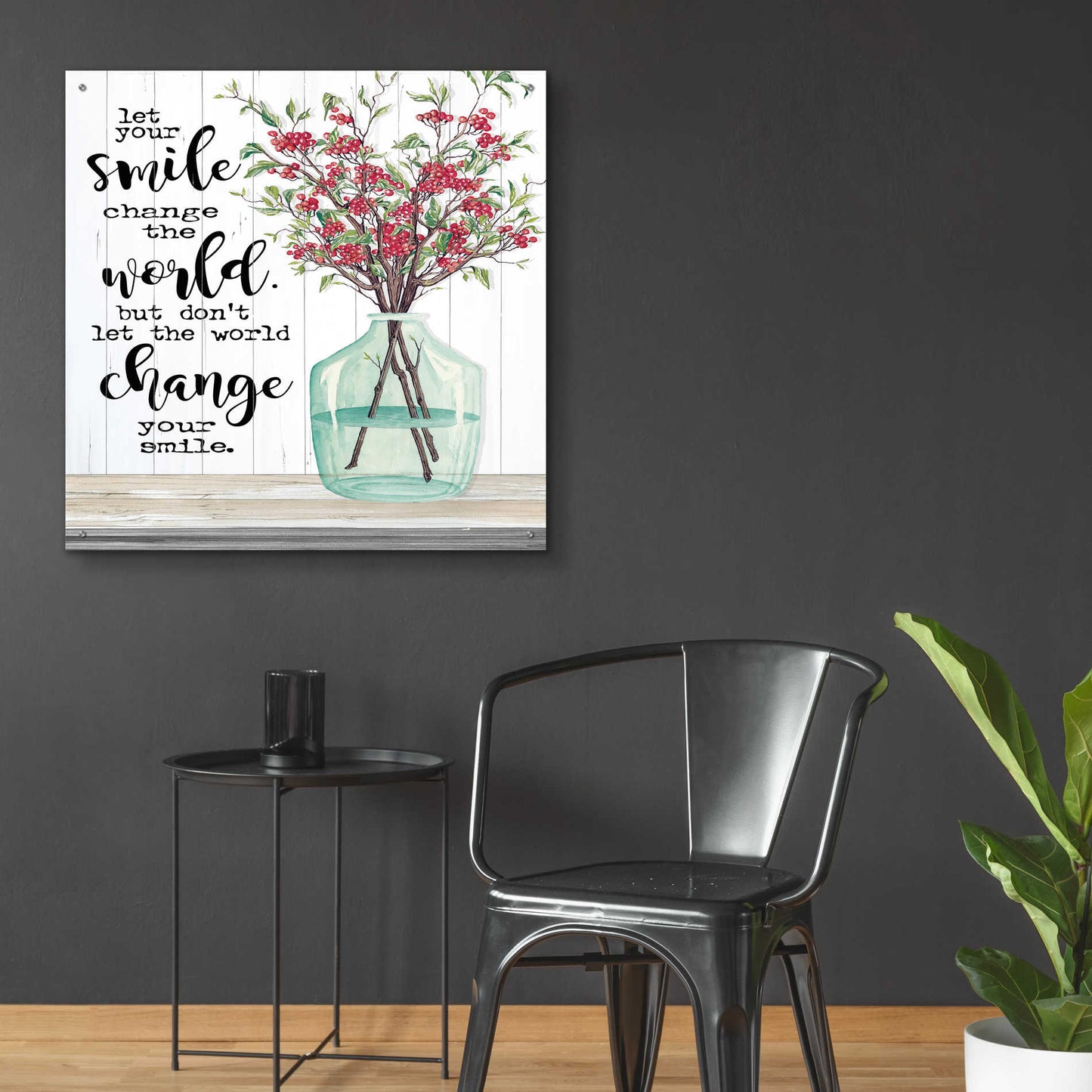 Epic Art 'Let Your Smile Change the World' by Cindy Jacobs, Acrylic Glass Wall Art,36x36