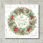 Epic Art 'Be Merry & Bright Wreath' by Cindy Jacobs, Acrylic Glass Wall Art,12x12