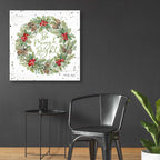 Epic Art 'Be Merry & Bright Wreath' by Cindy Jacobs, Acrylic Glass Wall Art,36x36
