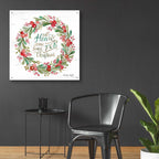 Epic Art 'All Hearts Come Home for Christmas Berry Wreath' by Cindy Jacobs, Acrylic Glass Wall Art,36x36