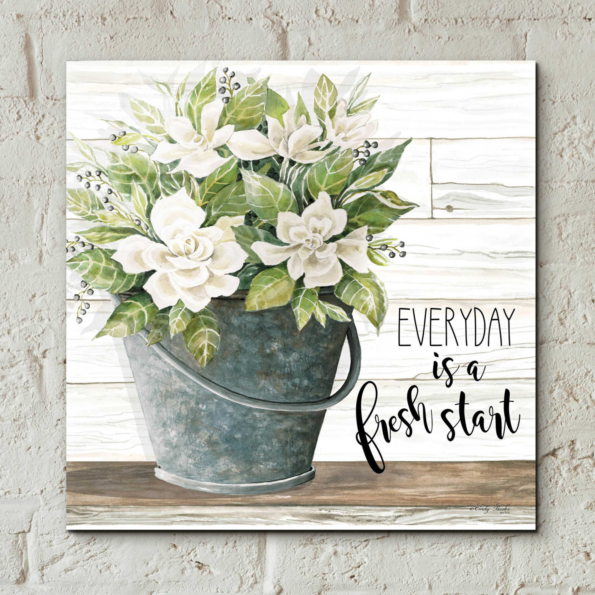 Epic Art 'Everyday is a Fresh Start' by Cindy Jacobs, Acrylic Glass Wall Art,12x12