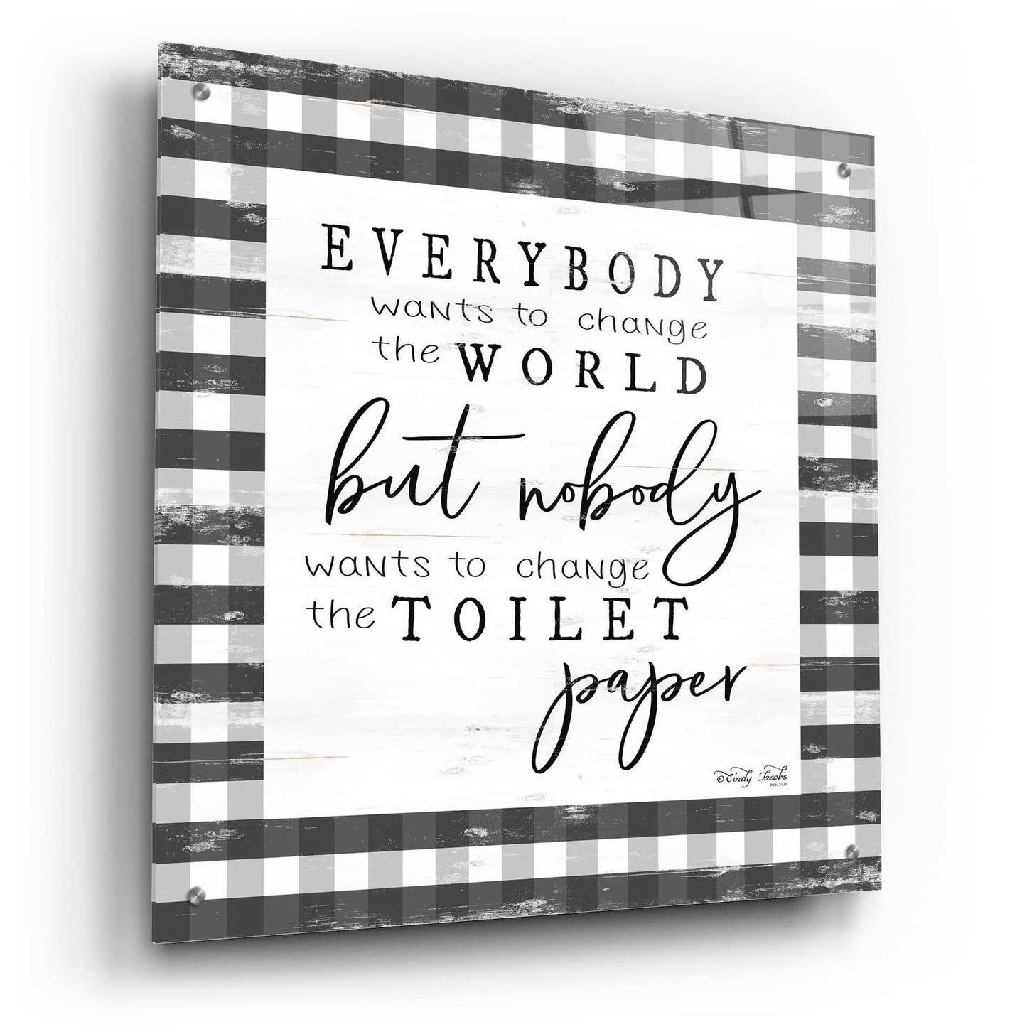 Epic Art 'Everybody Wants to Change the World' by Cindy Jacobs, Acrylic Glass Wall Art,24x24