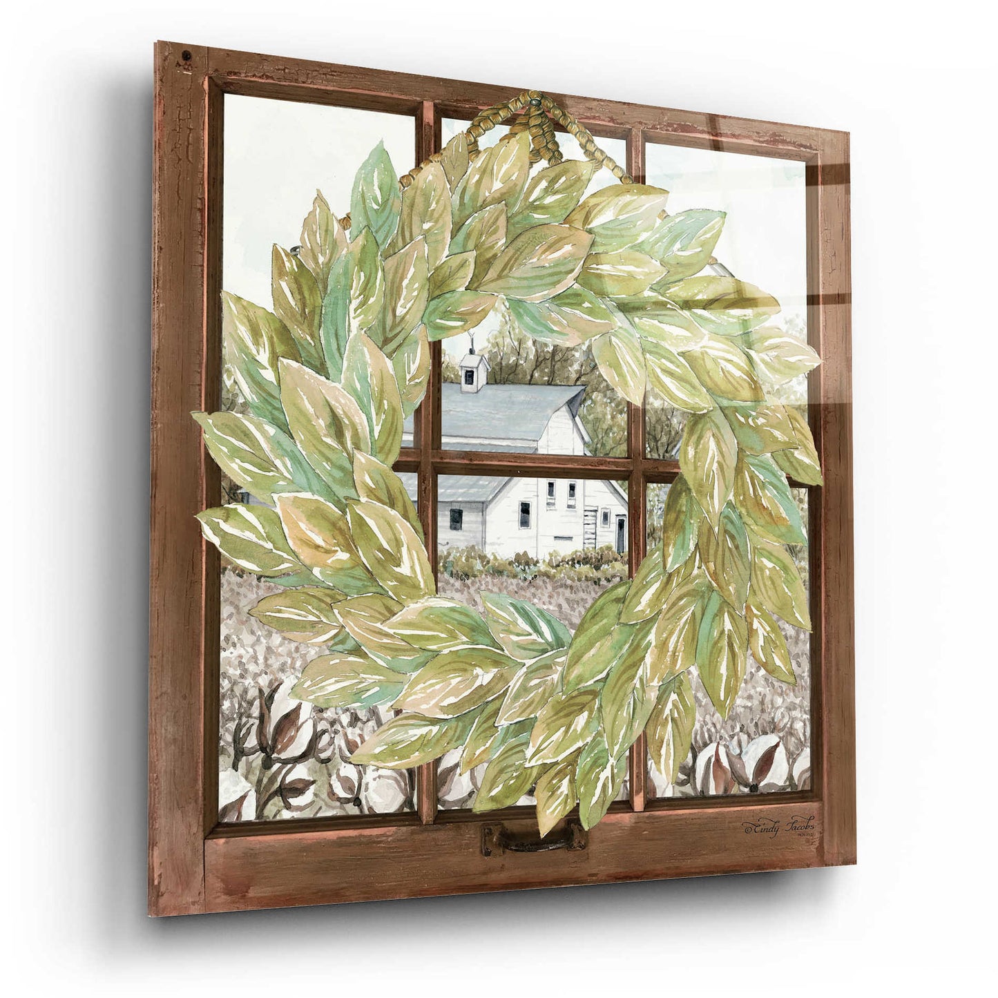 Epic Art 'Country Windowpane' by Cindy Jacobs, Acrylic Glass Wall Art,12x12