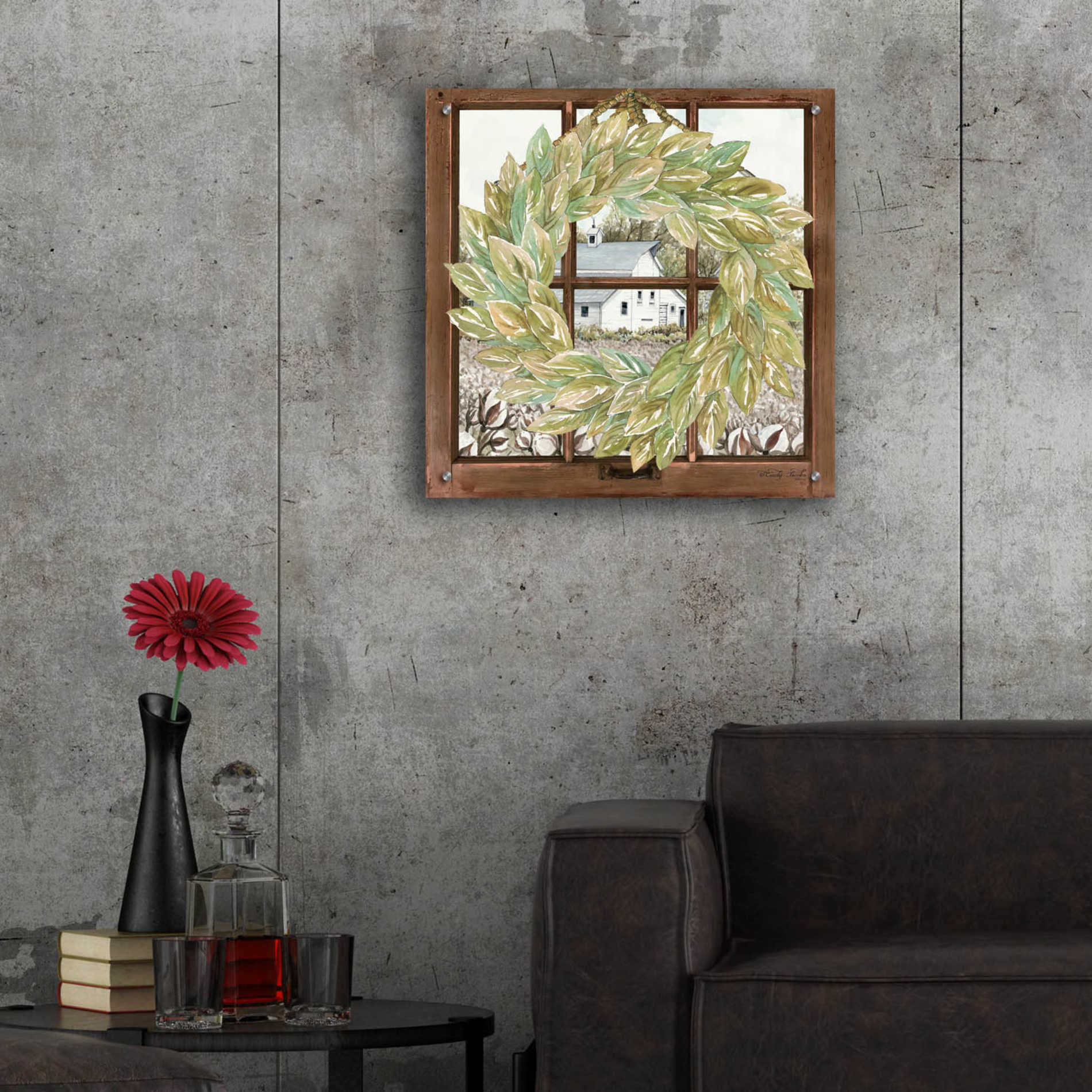Epic Art 'Country Windowpane' by Cindy Jacobs, Acrylic Glass Wall Art,24x24