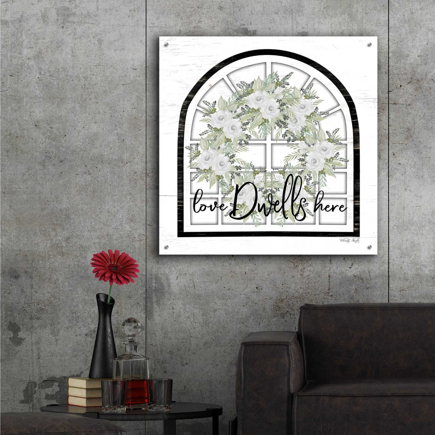 Epic Art 'Love Dwells Here' by Cindy Jacobs, Acrylic Glass Wall Art,36x36