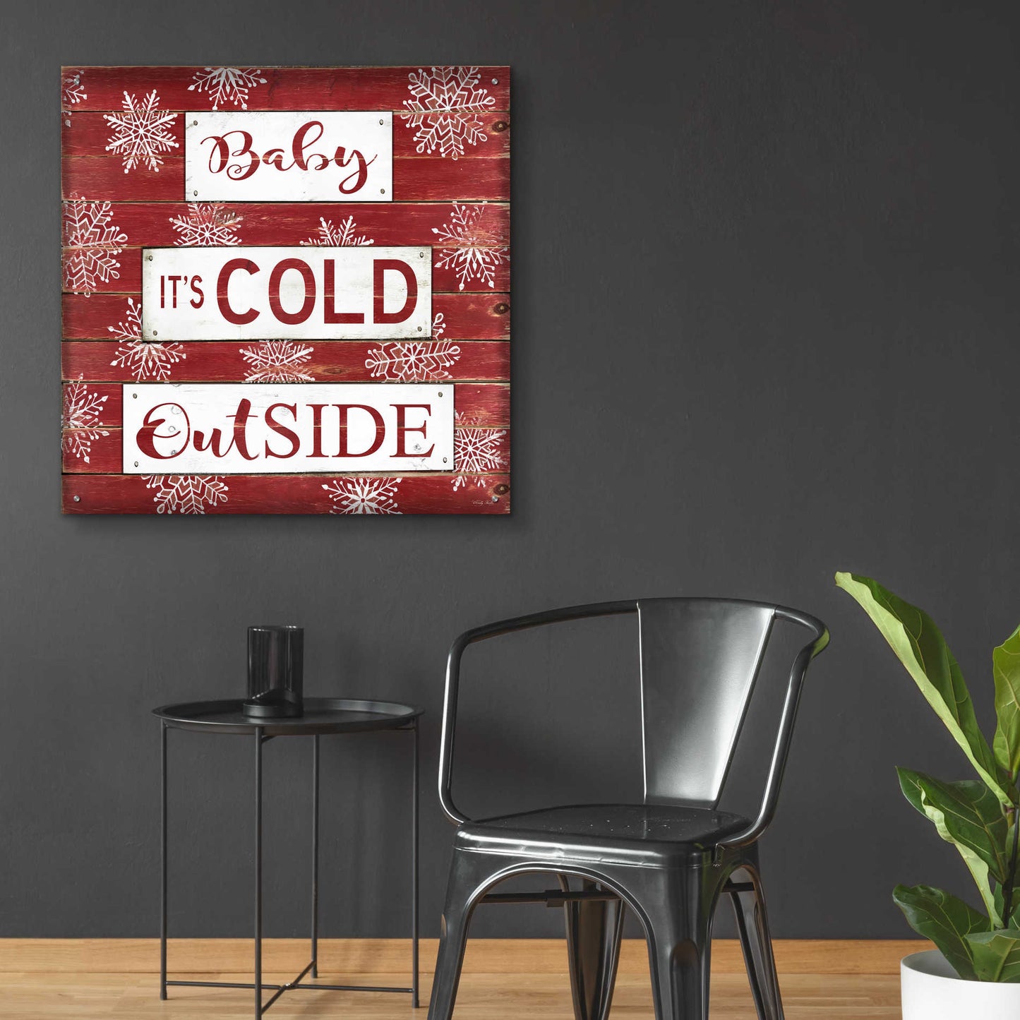 Epic Art 'Baby It's Cold Outside Red' by Cindy Jacobs, Acrylic Glass Wall Art,36x36